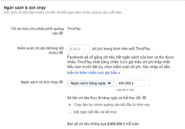quảng cáo video trên facebook
