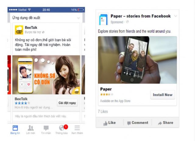 các hình thức quảng cáo trên facebook