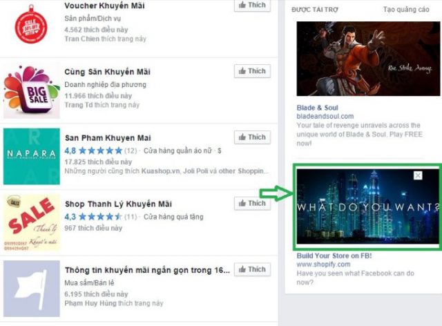 các hình thức quảng cáo trên facebook